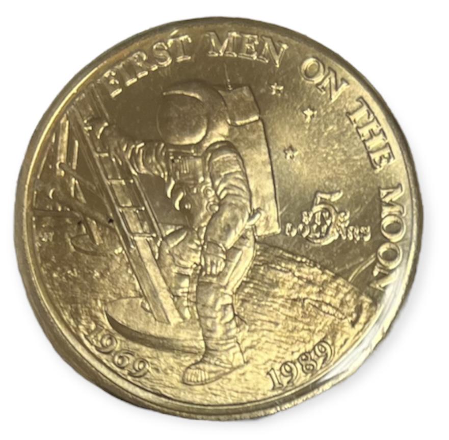 1989 Marshall Islands First Men on the Moon Five Dollar 1969-1989 Proof. Commemorative issue (1 of 3)