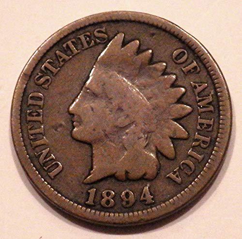 1894 Indian Head Cent Bronze Average Circulated Good to Fine (1 of 1)