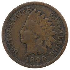 1898 Indian Head Cent Bronze Average Circulated Good to Fine (1 of 1)