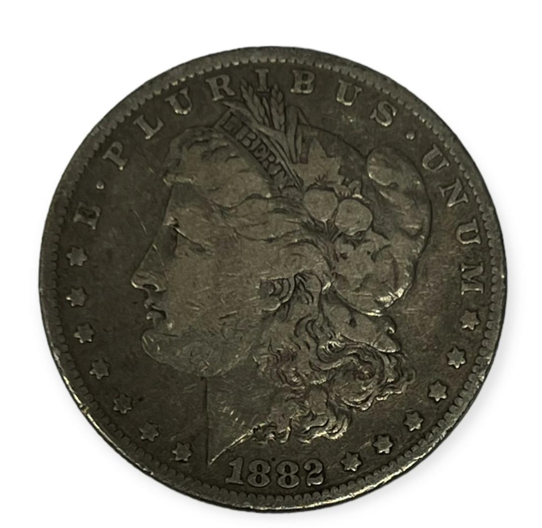 1882 P Morgan Silver Dollar Average Circulated $1 F-VF (1 of 2)