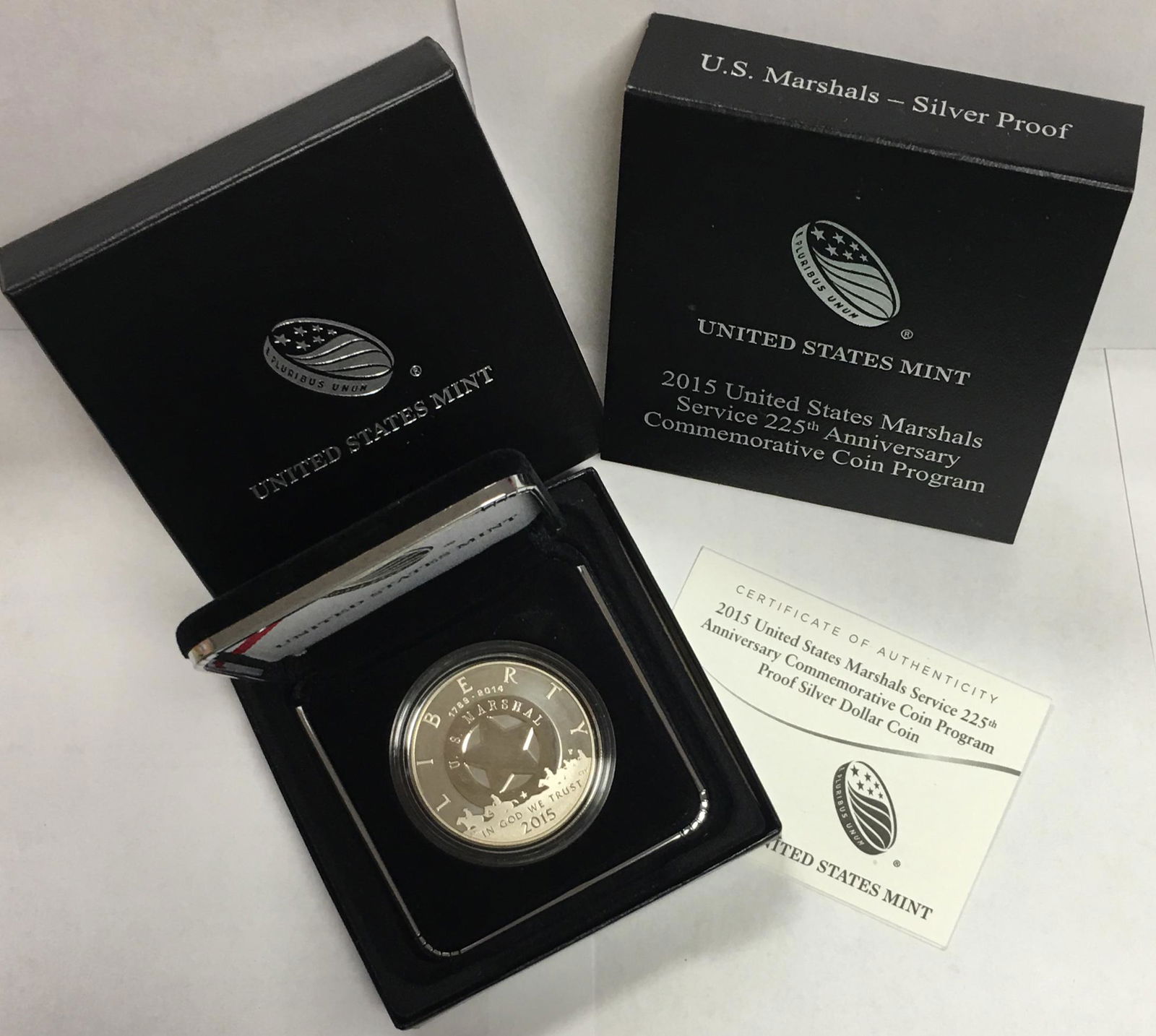 2015-P $1 Marshals Service 225th Anniv Commemorative Silver Dollar in OGP Proof (1 of 5)