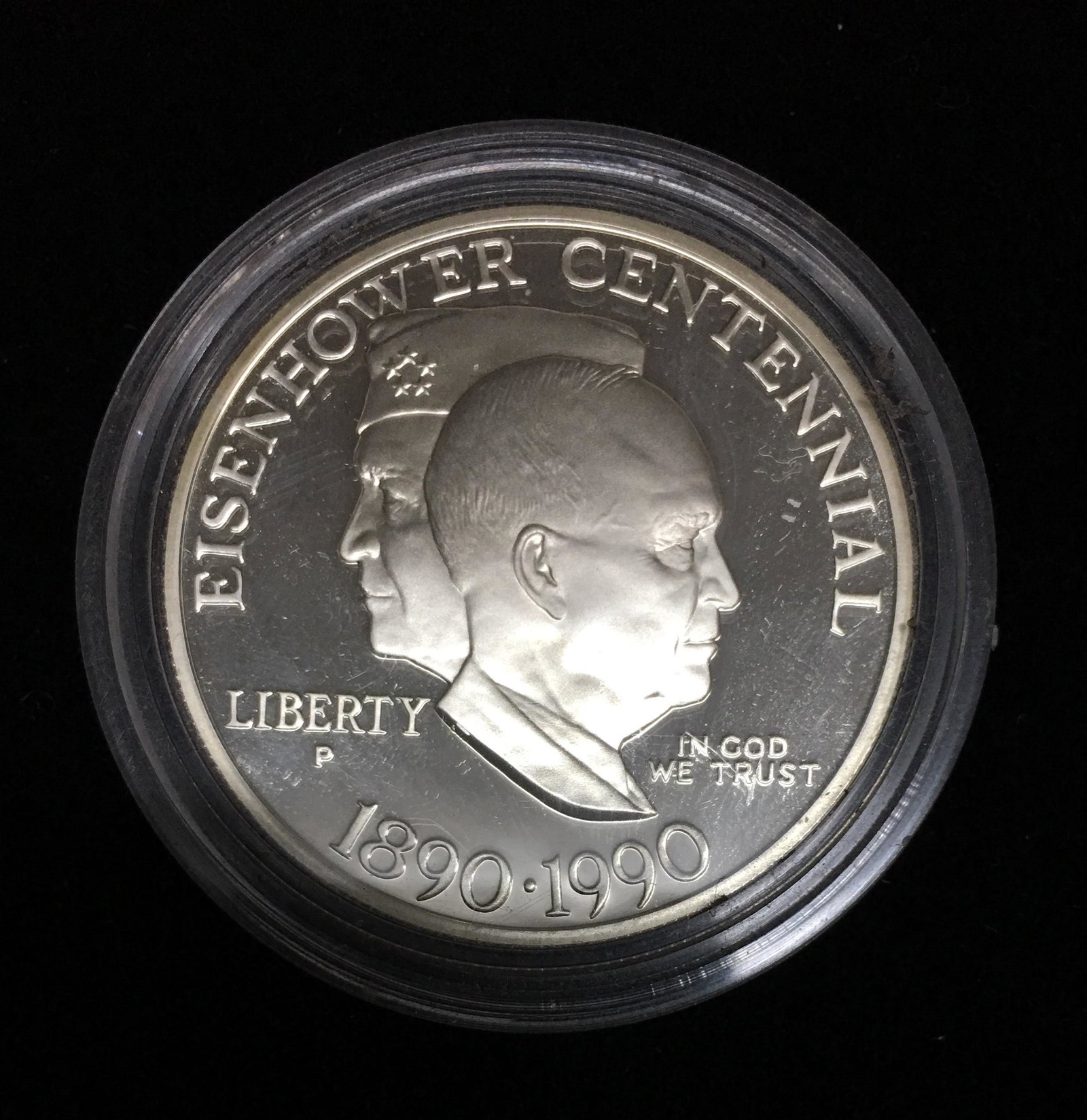1990-P $1 Eisenhower Centennial Modern Commemorative Silver Dollar Proof (1 of 2)