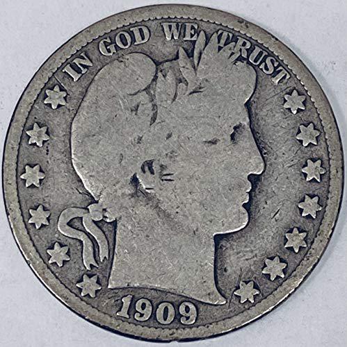 1909 S Silver Barber Half Dollar 50c G-VG (1 of 1)
