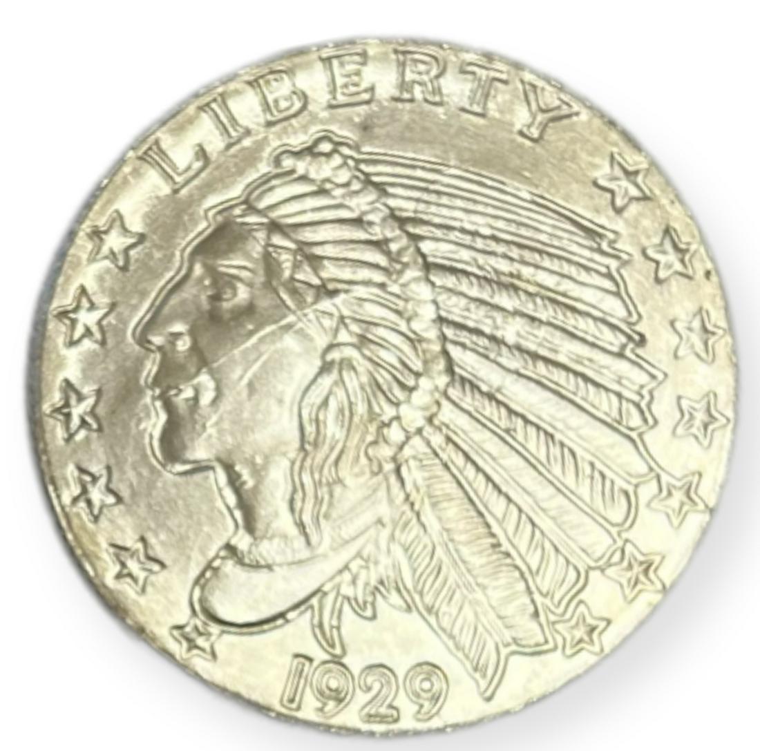 1929 Indian Head 1/4 oz. .999 Fine Silver Bullion Round Golden State Mint BU (1 of 2)