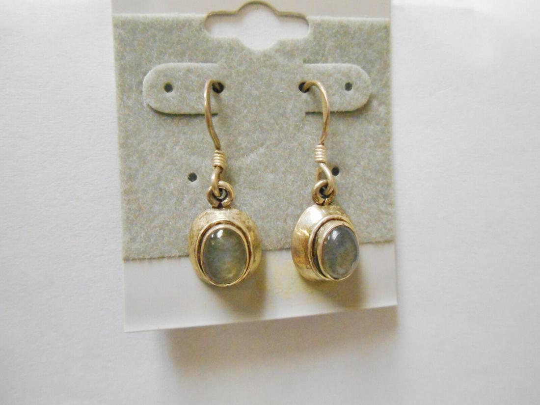 Sterling Dangle Earrings with Genuine Moonstones (1 of 5)
