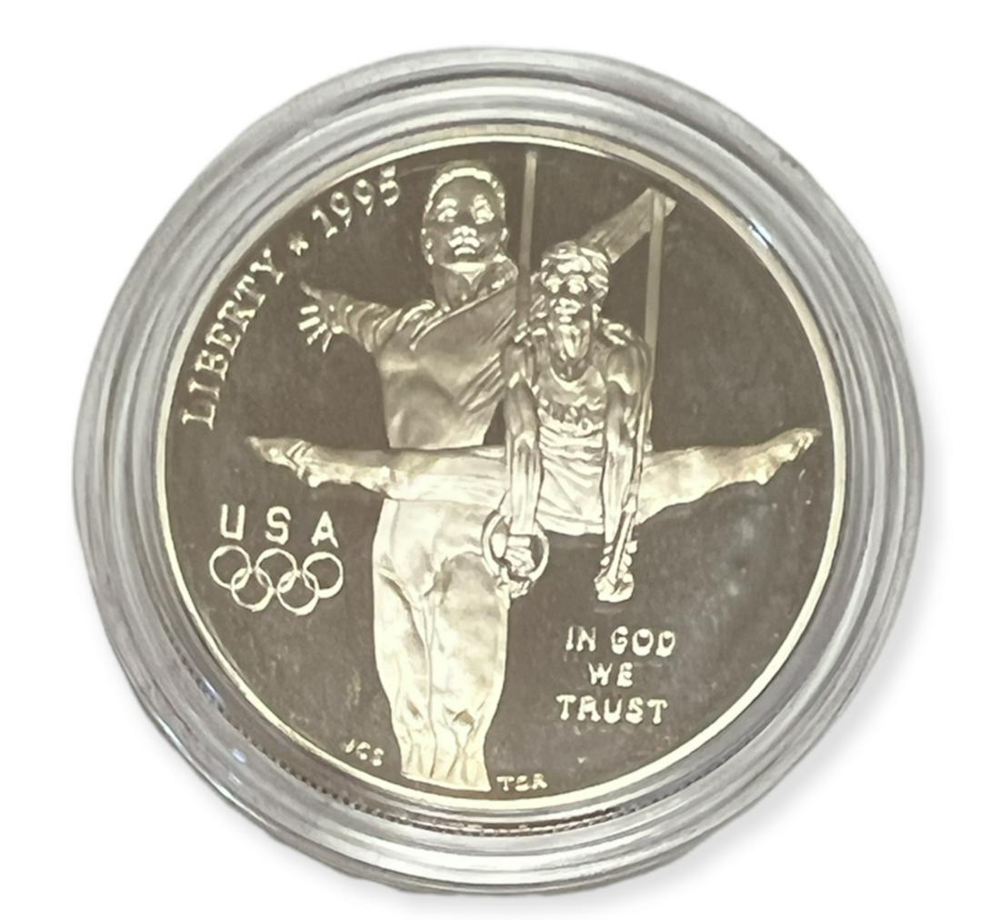 1995-P $1 Atlanta Olympic Gymnastics Commemorative Silver Dollar - Proof (1 of 2)