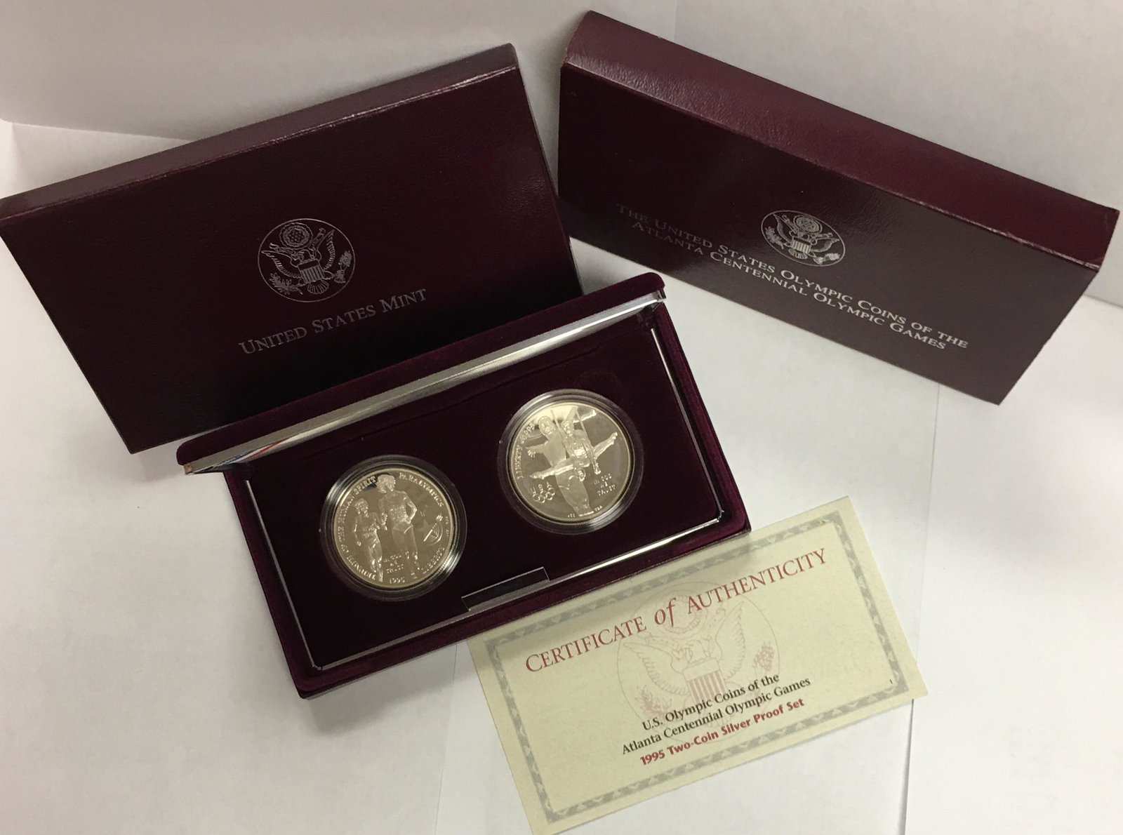 1995-P $1 Olympic - Blind Runner & Gymnastics - Commem Two-Coin Set in OGP Proof (1 of 5)