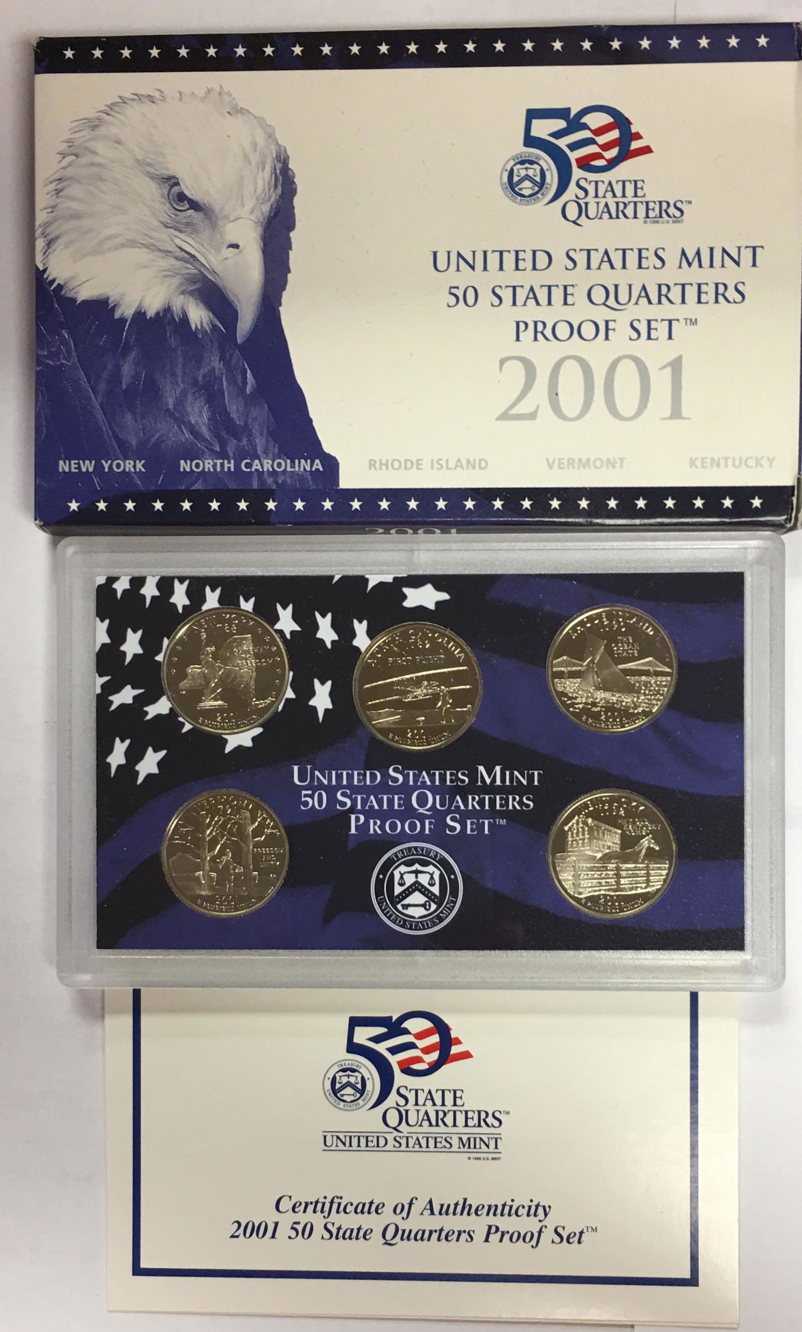 2001-S US Mint Quarter Proof Set in OGP & COA (1 of 3)