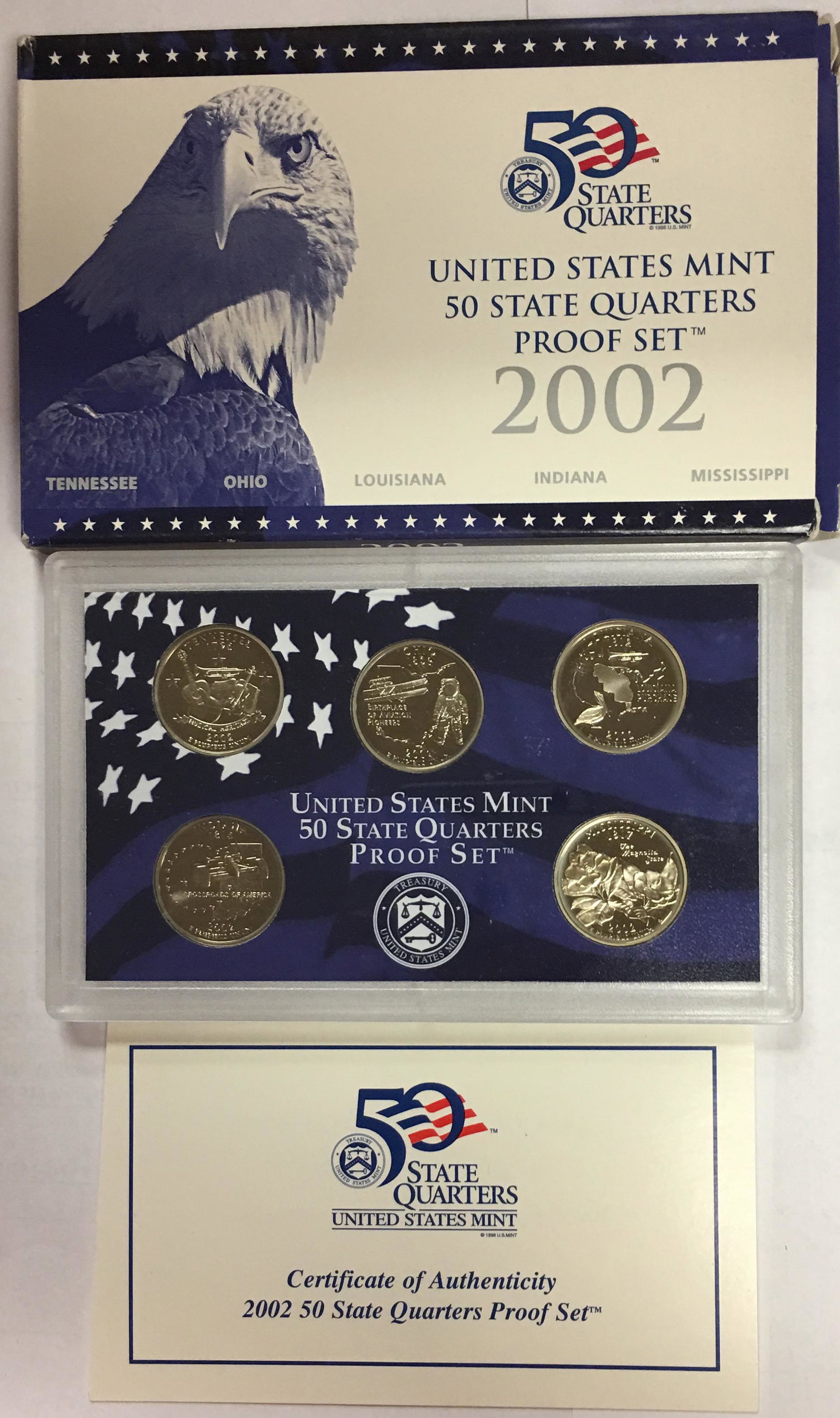 2002-S US Mint Quarter Proof Set in OGP & COA (1 of 3)