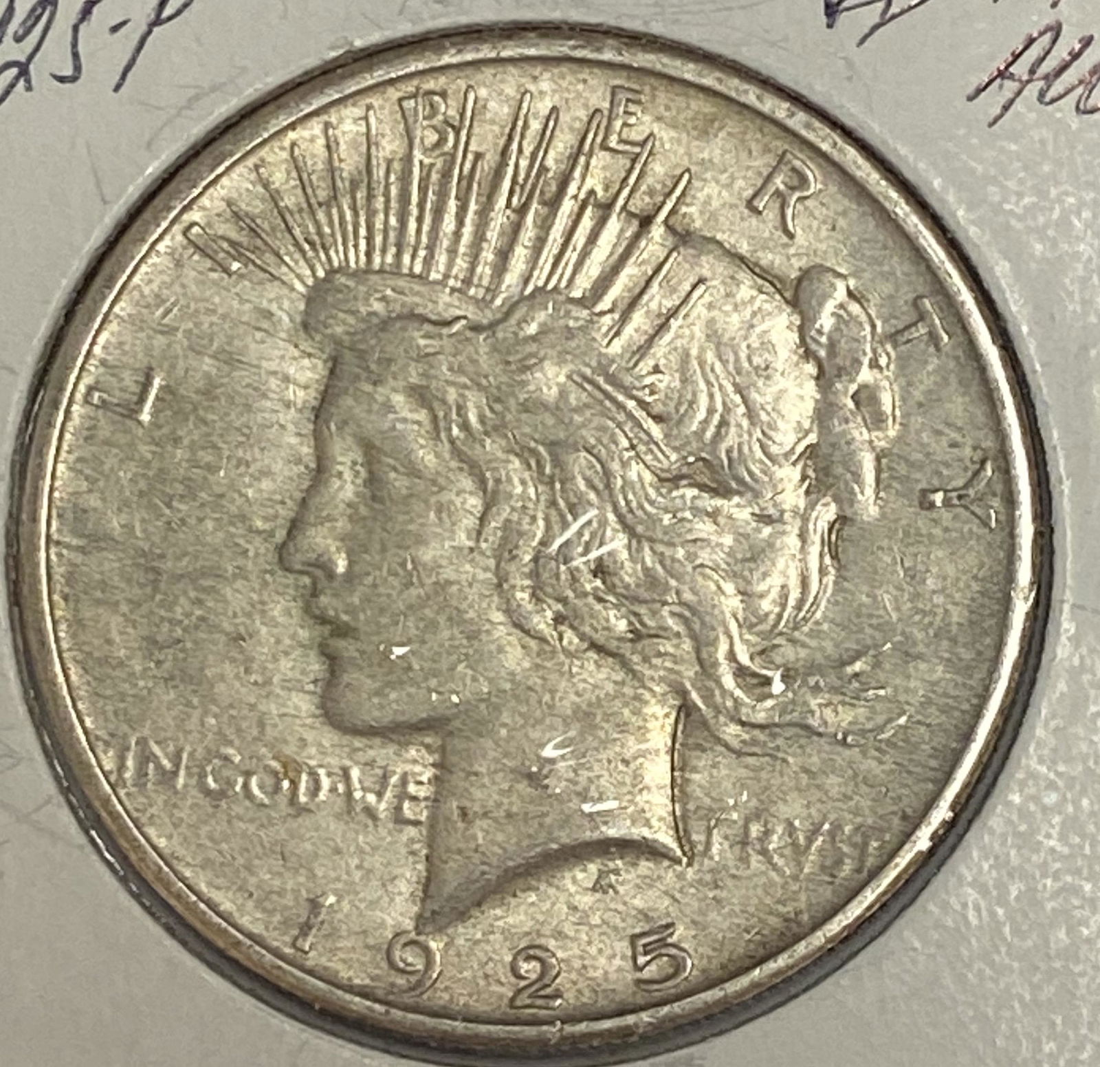 1925 P Peace Silver Dollar $1 AU (1 of 2)