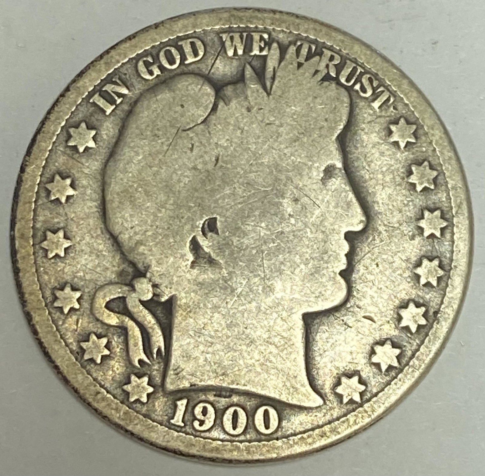 1900-P 50c Barber Silver Half Dollar G-VG (1 of 2)