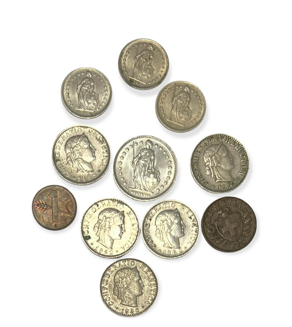 Lot of 11 Coins from Switzerland (1 of 2)