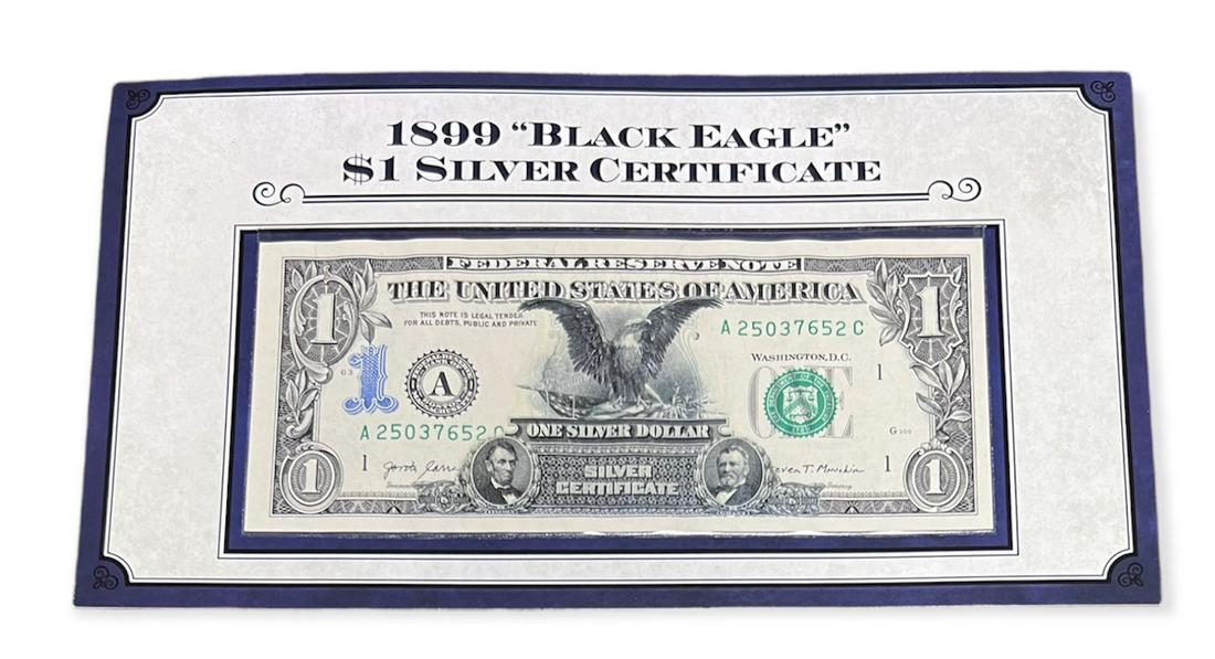 1899 "Black Eagle" $1 Silver Certificate Designed on Modern $1 Bill (1 of 3)