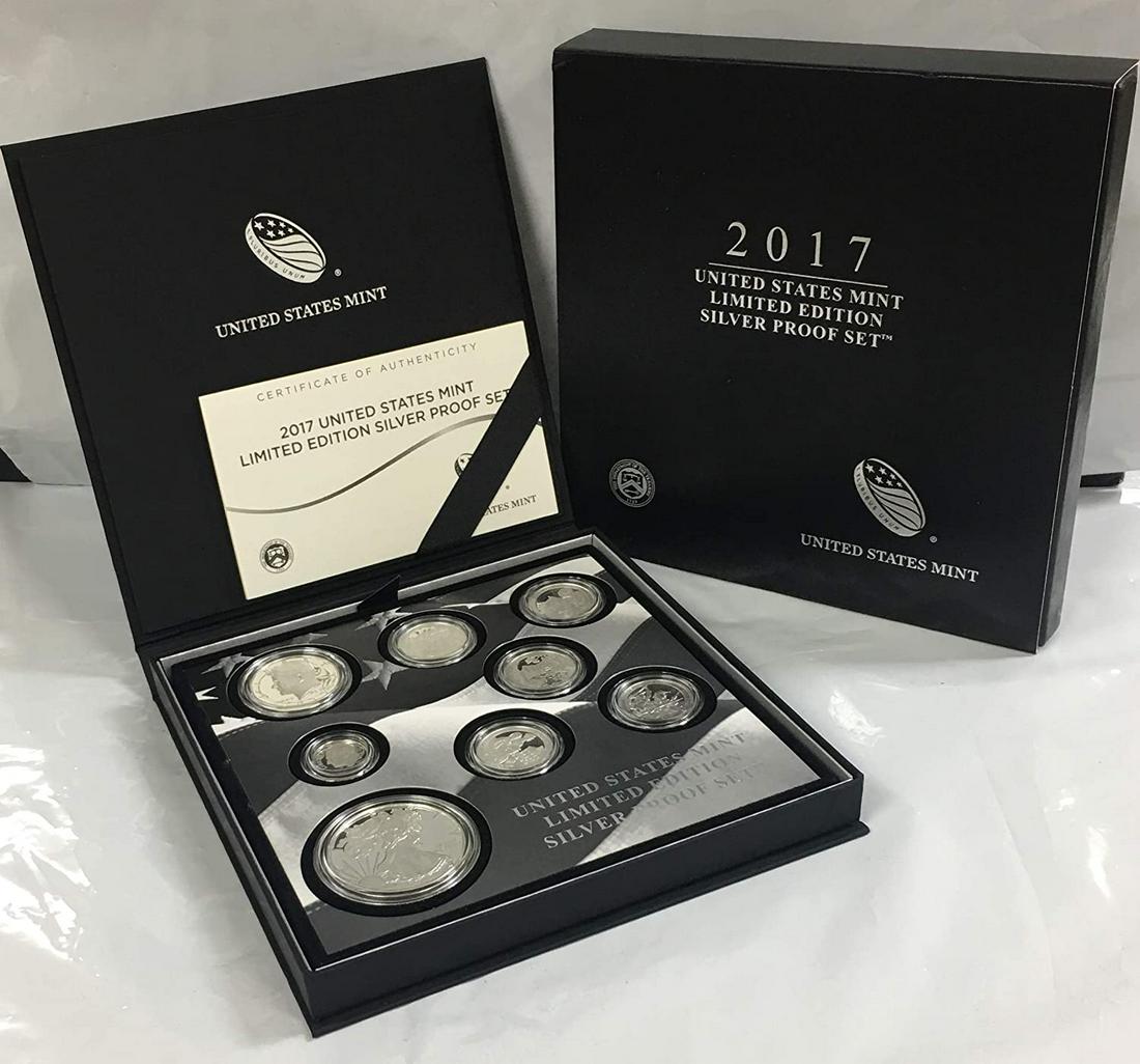 2017-S Limited Edition Silver Proof Set. All coins are 90% silver and American Silver Eagle is 99.9% (1 of 6)