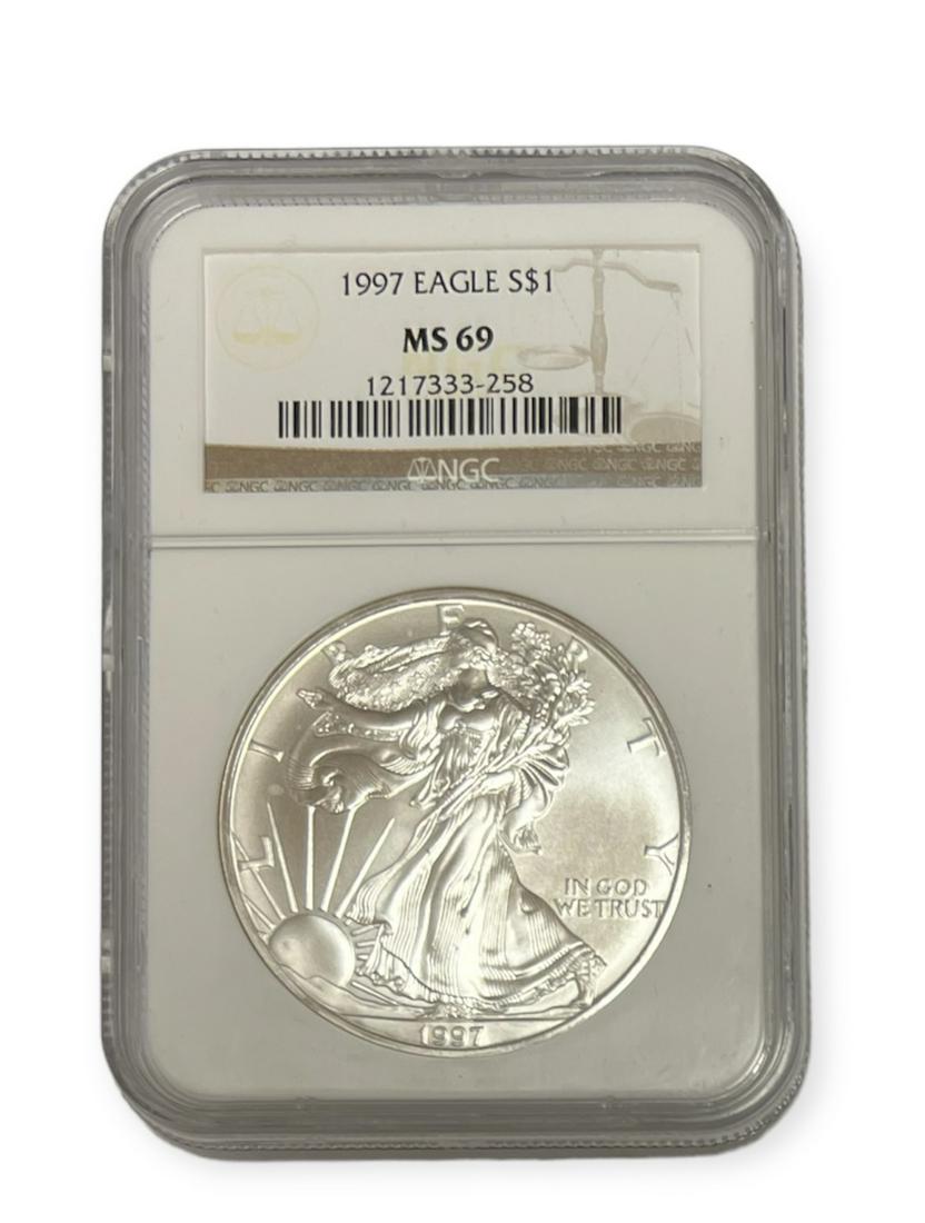 1997 $1 American Silver Eagle NGC MS69 (1 of 2)