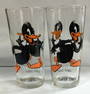 Set of 2 Vintage 1973 Daffy Duck Pepsi Collector Series Glasses