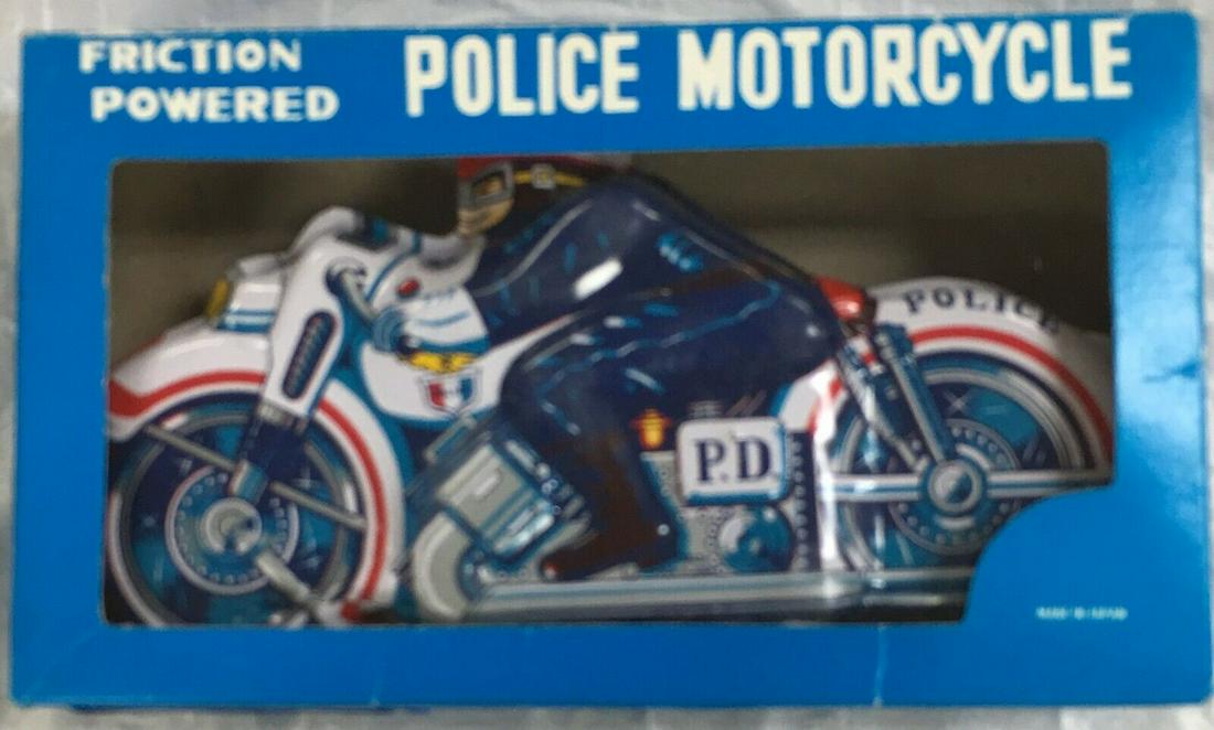 P. D. Friction Powered Police Motorcycle in Original Box (1 of 6)