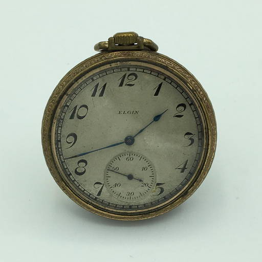 1922 Elgin 17 Jewel Open Face Pocket Watch Size 12s Number 25012929 Running