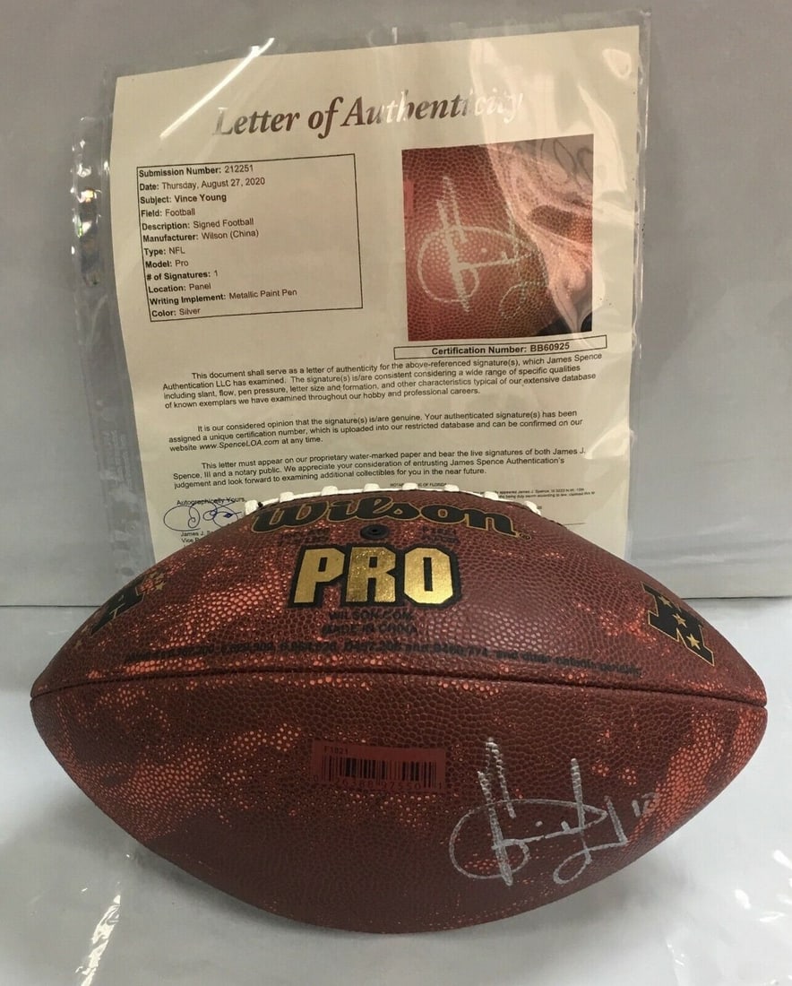 Vince Young #10 Signed Official Wilson Pro NFL Leather Football with COA (1 of 10)