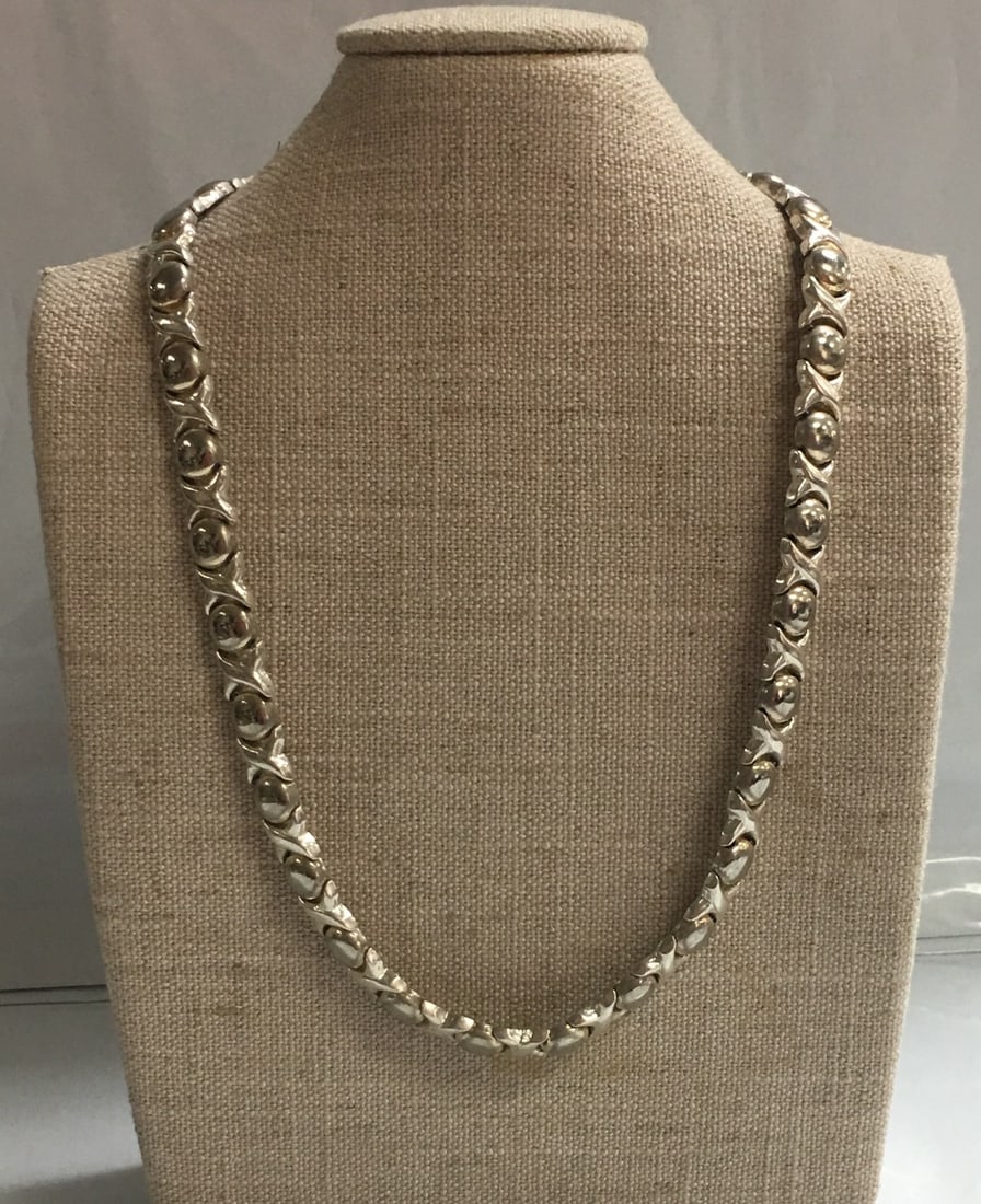 Italy 925 Sterling Silver XOXO Hugs & Kisses 16" Collar Necklace (1 of 9)