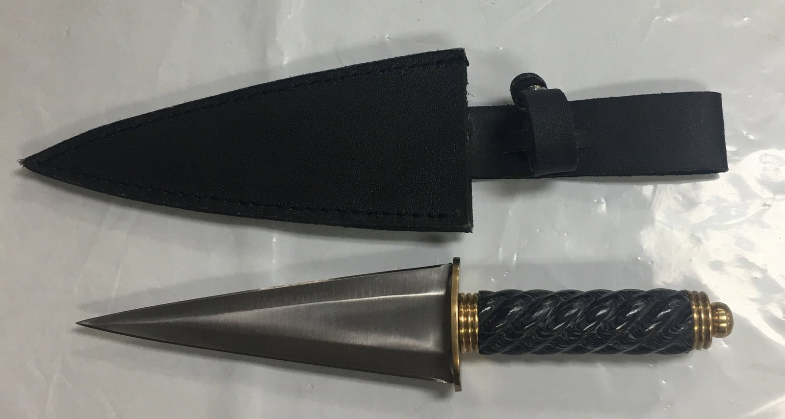 Double Edge Boot Dagger Fixed Blade 10.25" Knife with Leather Sheath Made in Pakistan (1 of 12)