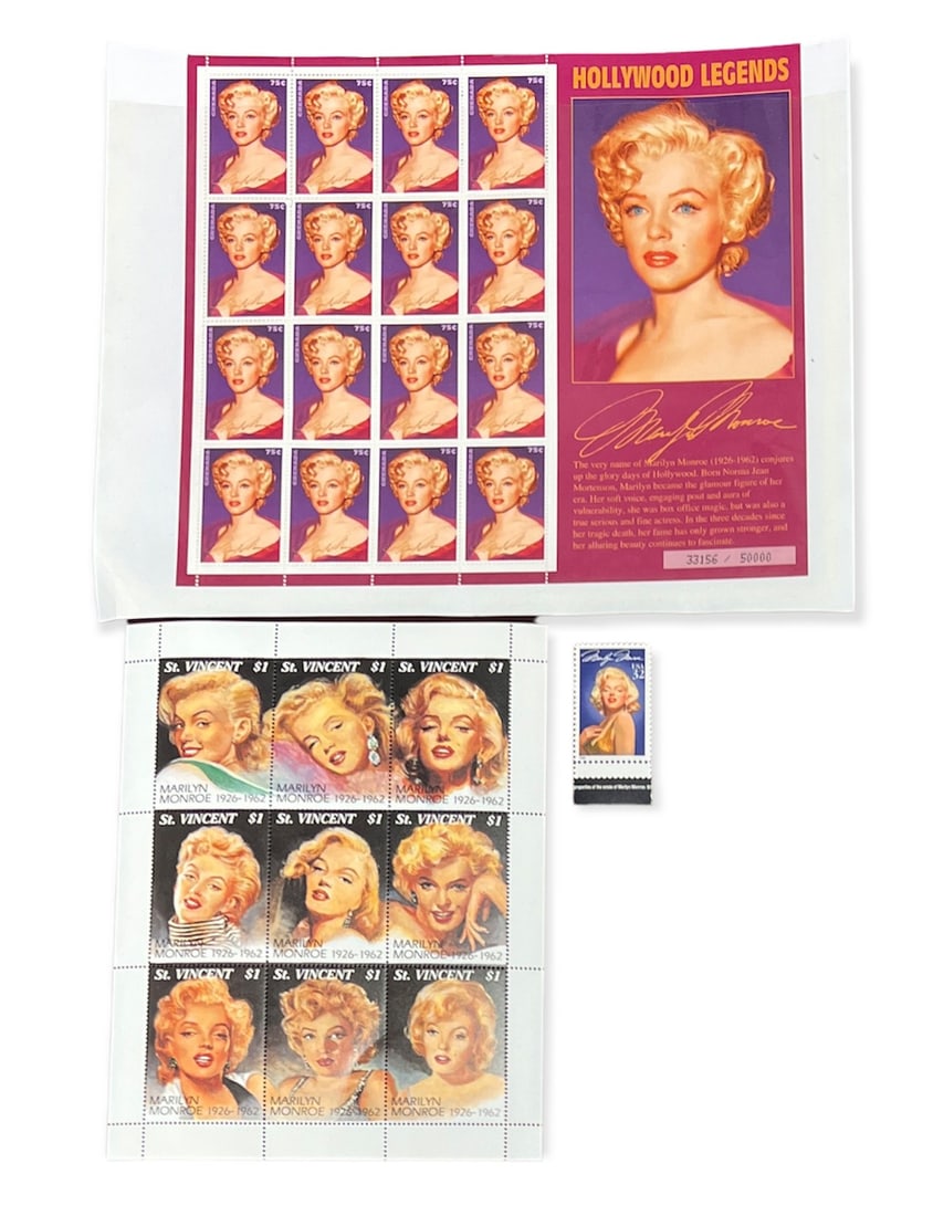 Hollywood Legends - Marilyn Monroe Set of Stamp Sheets FV $21.32 (1 of 2)