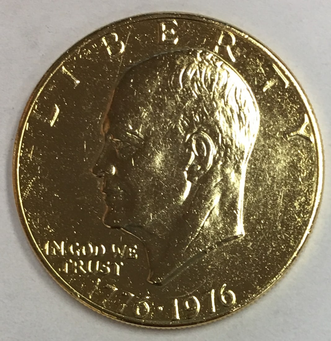 1976 P Eisenhower Gold Plated Dollar $1 BU (1 of 2)