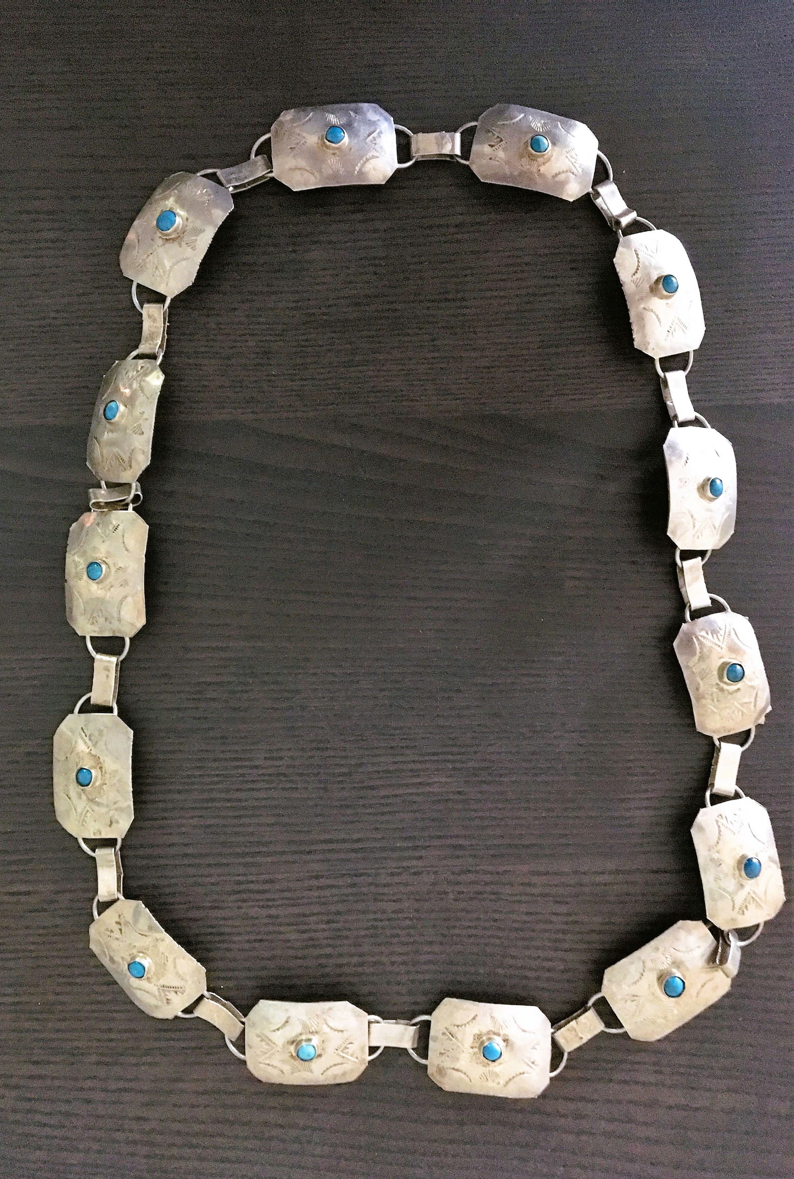 Native American Sterling Necklace with Turquoise Accents (1 of 2)
