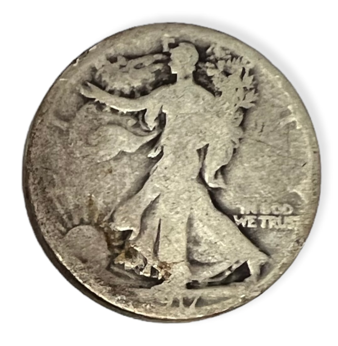 1917-P 50c Walking Liberty Silver Half Dollar G-VG (1 of 2)