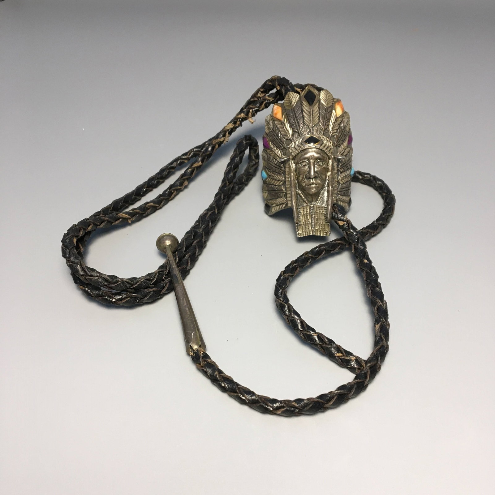 Native American Sterling Silver Bolo Tie (1 of 2)