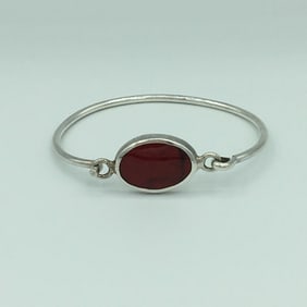Sterling Silver and Agate Bracelet 14.1 Grams