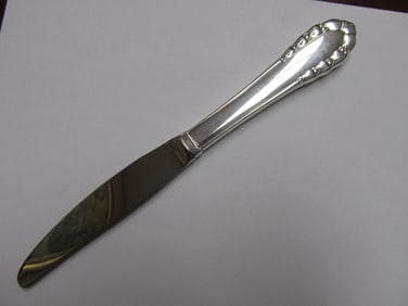 GEORG JENSEN LILY OF THE VALLEY STERLING OLD MARK DINNER KNIFE 9" XLNT COND