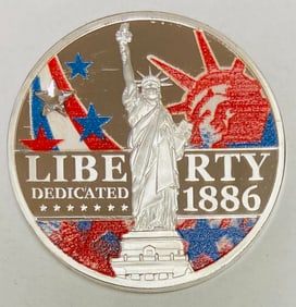 Statue of Liberty Commemorative Coin Colorized & Swarovski American Mint Proof