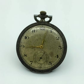 Art Deco Swiss 800 Silver Open Face Pocket Watch
