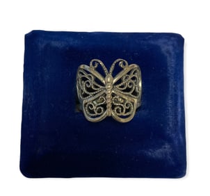 Elegant Butterfly Ring Sterling Silver Fashion Jewelry Size 8.5
