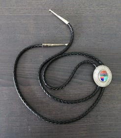 Native American Sterling (Tips and Bolo) Turquoise Bolo Tie