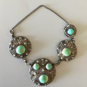 Sterling Silver & Turquoise Large Pendant