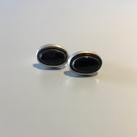 Sterling Silver and Onyx Cufflinks