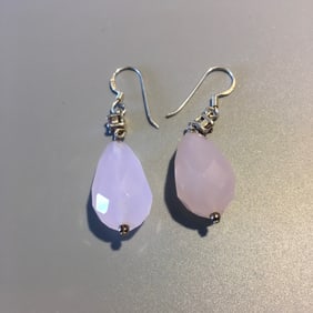 Sterling Silver & Glass Pendant Earrings