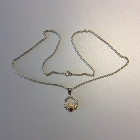 Silver and Garnet Pendant Necklace