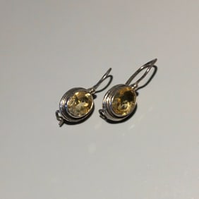 Sterling Silver &  Citrine Earrings