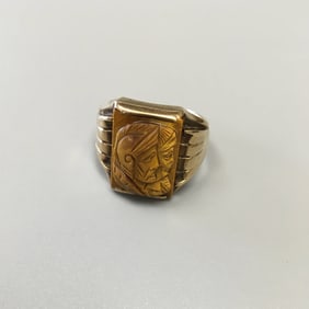 10K Yellow Gold & Hardstone Ring