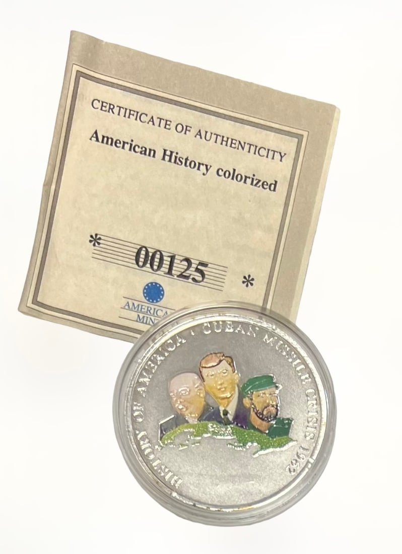 2007 Colorized History of America Commemorative Coin American Mint: 2007 Colorized History of America - Cuba Crisis Commemorative Coin American Mint Proof