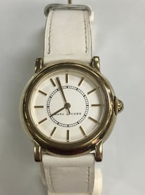 Marc Jacobs Ladies Watch MJ1449 with White Leather Band