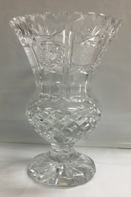 Crystal Glass Bud Shaped Flower Vase 9 2/8" Tall