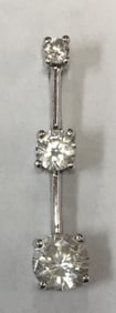 Elegant .925 Sterling Silver Pendant with Three Cubic Zirconia Stones