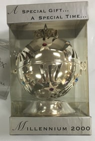 Vintage Lenox Silver Millennium 2000 Ball with Austrian Crystals