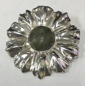 Ireland .925 Sterling Silver Large Flower Brooch/ Pendant With Jade Stone 1 5/8"