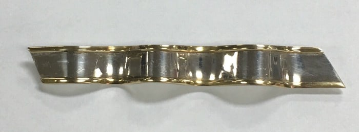 Vintage Taxco Laton Mexico .925 Sterling Silver Ribbon Brooch Pin 3 1/4" x 3/8"