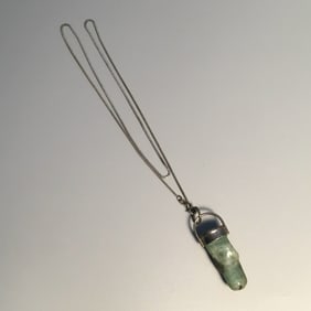 Jade and Silver Pendant Necklace